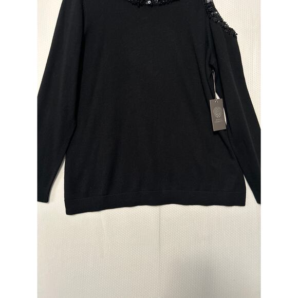 Vince Camuto Black Plus Top Embellished Collar Long Sleeve Sweater SZ 1X NWT - Picture 3 of 9
